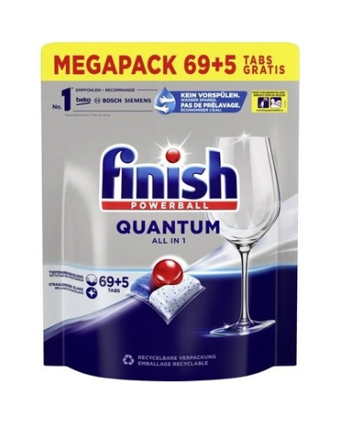 Finish Powerball Quantum tablety do umývačky All in 1 - 74ks